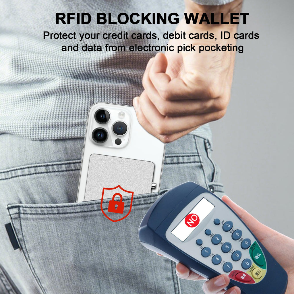 RFID Bloqueo Cartera Minimalista Delgada Tarjetero para Magsafe con Soporte Ajustable, Cartera Magnética Pop Up de Metal para Hombres TOYFID