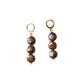 Pendientes aros de perlas de agua dulce marrones | de Ifemi Jewels